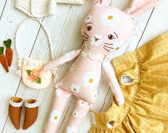 Handmade Bunny Doll: pink bunny rabbit doll