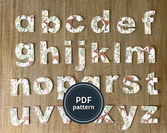 Fabric Alphabet Letters - Lower Case Fabric Letters Pattern