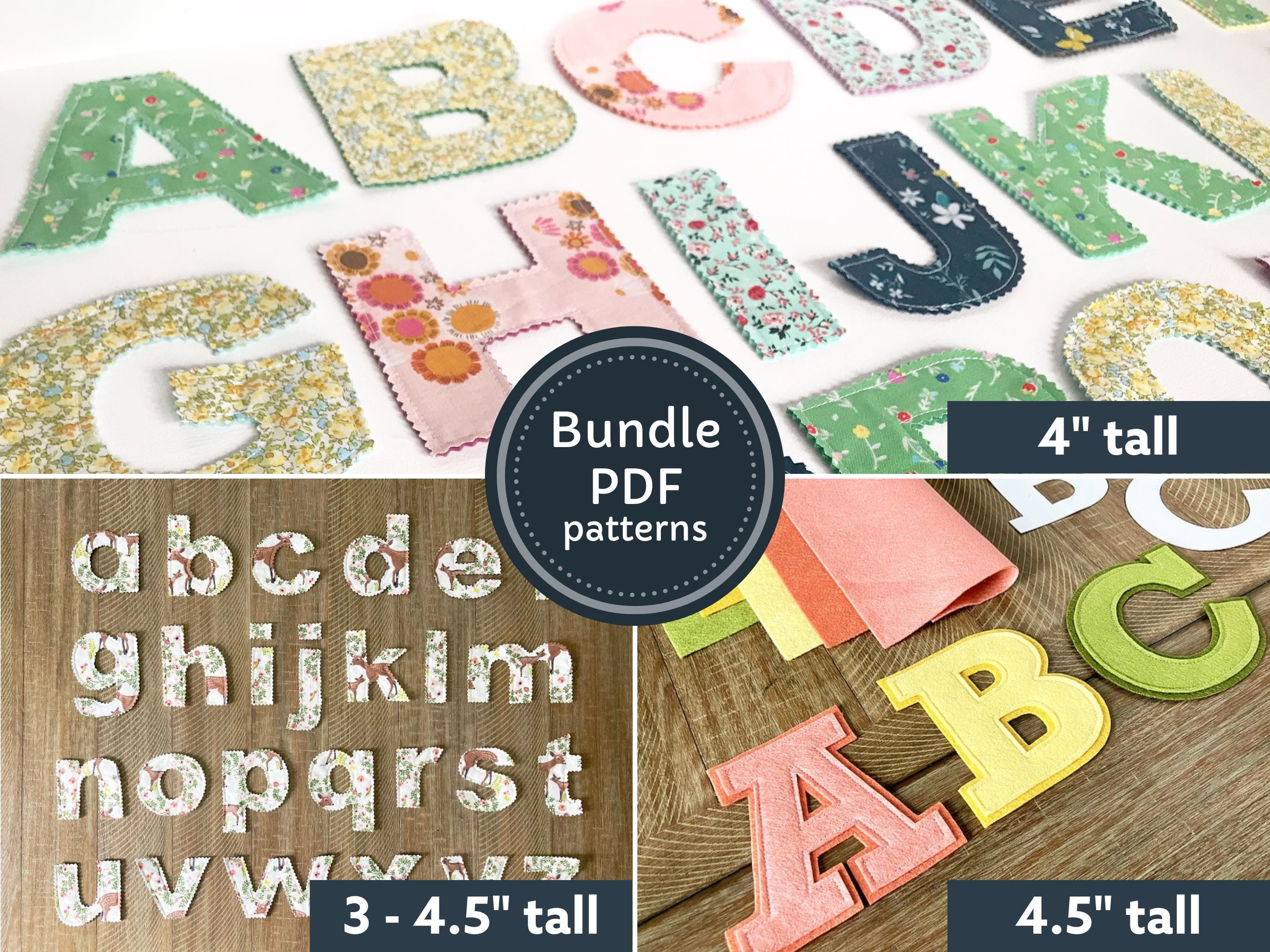 Fabric Alphabet Letter Pattern Bundle: Upper, Lowercase, Varsity ...