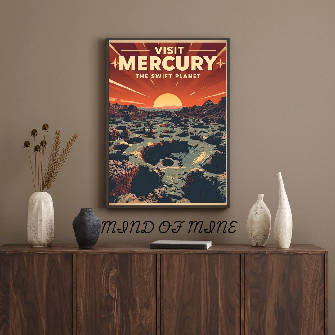 Retro Solar System Prints - Space Travel Posters, Sci-fi Boho Decor ...