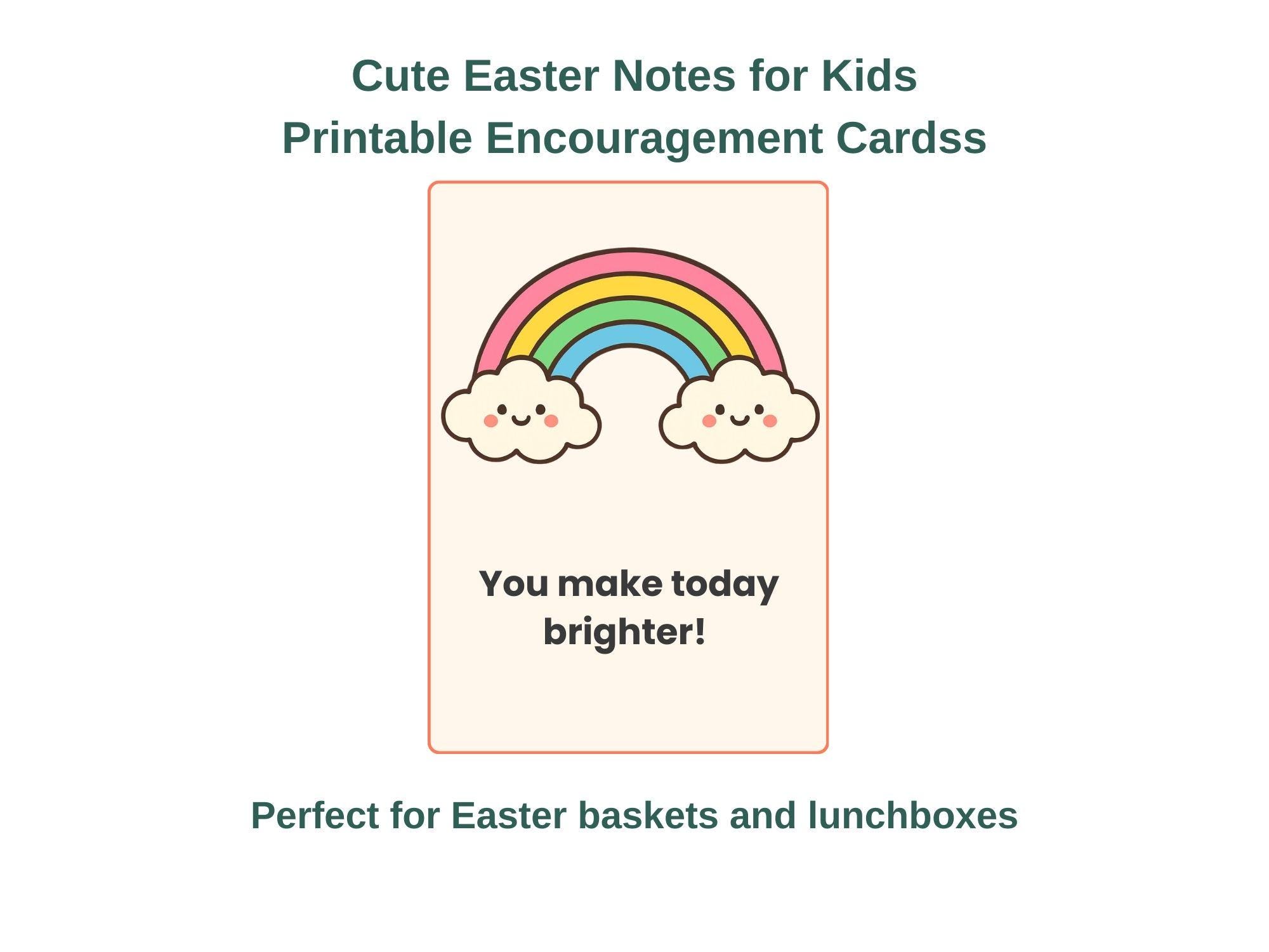 Easter Lunchbox Notes for Kids | Printable Encouragement Cards (digital ...