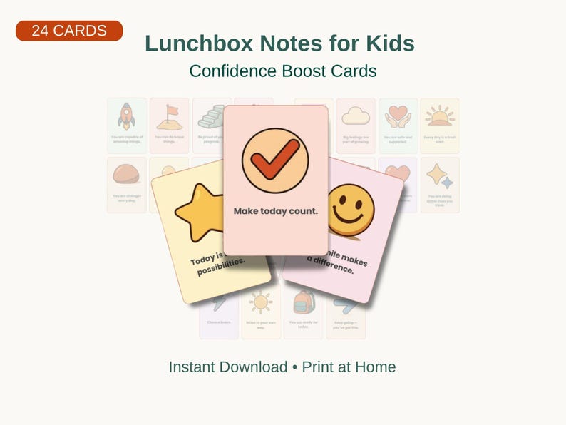 Lunchbox Notes for Kids Printable – Confidence & Encouragement Cards ...