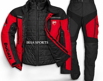 Jaqueta Ducati Corse Fabric Tour C4 - Macacão de motociclismo - Conforto em Cordura, Impermeável, com proteção CE.