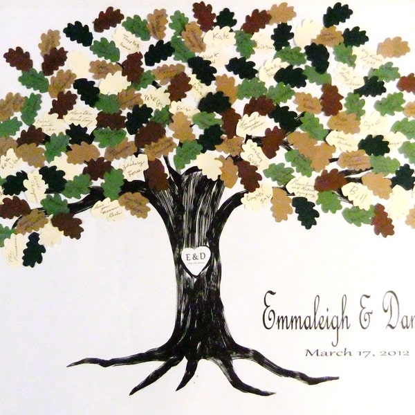 Thumbprint Guest book or Signature Tree of Life up to 250 guests Unique Personalized Print for your Home  after the wedding   wd