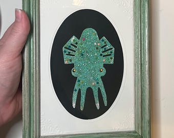 Squid Paper Print Framed