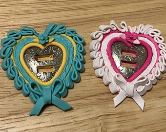 Polymer necklace hearts