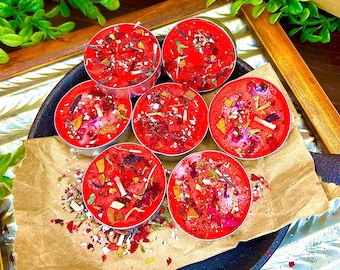 Red Tea Light Ritual Candles: Love, Passion, Romance