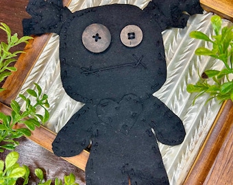Poppet Doll Black Protective /  Return to Sender / Ward off  / Negative Energy Blocker