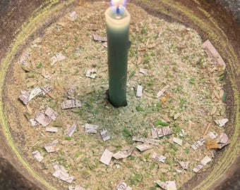 Green Money Drawing Dust / Powder : Enchanted Green Abundance Spell Herbs Spices Crystals