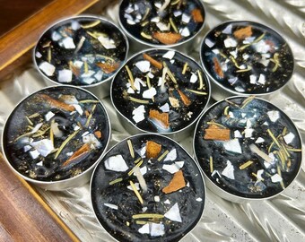 Tea Light Ritual Candles: Protection, Ward Off Evil Handmade Black