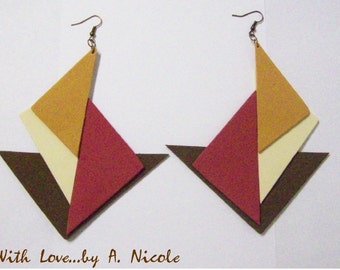 Colorblock "Aztec" earrings