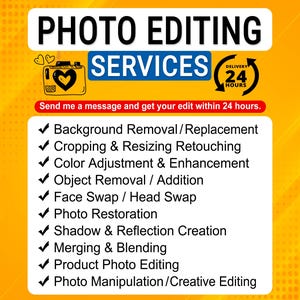 Professional Photo Editing Service: Retouch, Enhance, Restore (Digital File)