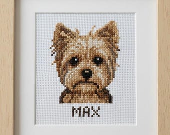 Custom Pet Portrait Cross Stitch Pattern-Yorkshire Terrier