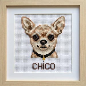 Chihuahua Portrait Cross Stitch Pattern | With Custom Name (PDF)
