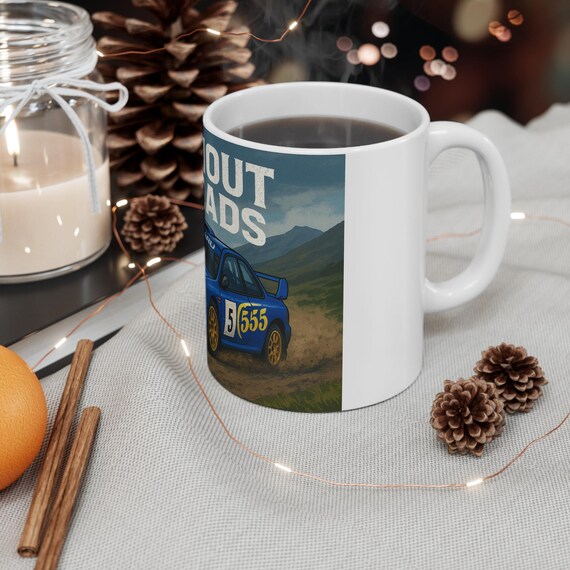 Race Car Enthusiast Mug - Burnout Threads Coffee Cup, Gift for Car Lovers,  Subaru Fanatic Mug, Gearhead Present, Automotive Decor