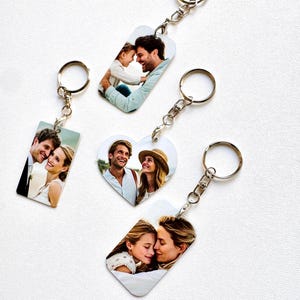 Custom Photo Keyring | Double-Sided photo Keychain | Personalised Gift for Mum Dad | Photo Keepsake | Birthday Christmas Gift Him & her