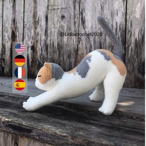 Patrón de crochet: Calico Cat Stretch, sin costura, tutorial en PDF (En, Fr, Dr, Es)