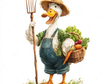 43 divertenti clipart di oche contadine in formato JPG