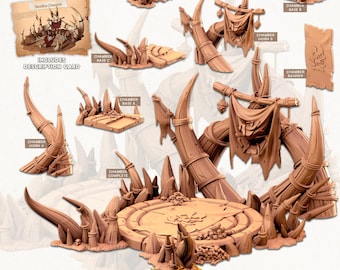 3D Miniatures - STL Files - Modular Terrain - Orc Fields