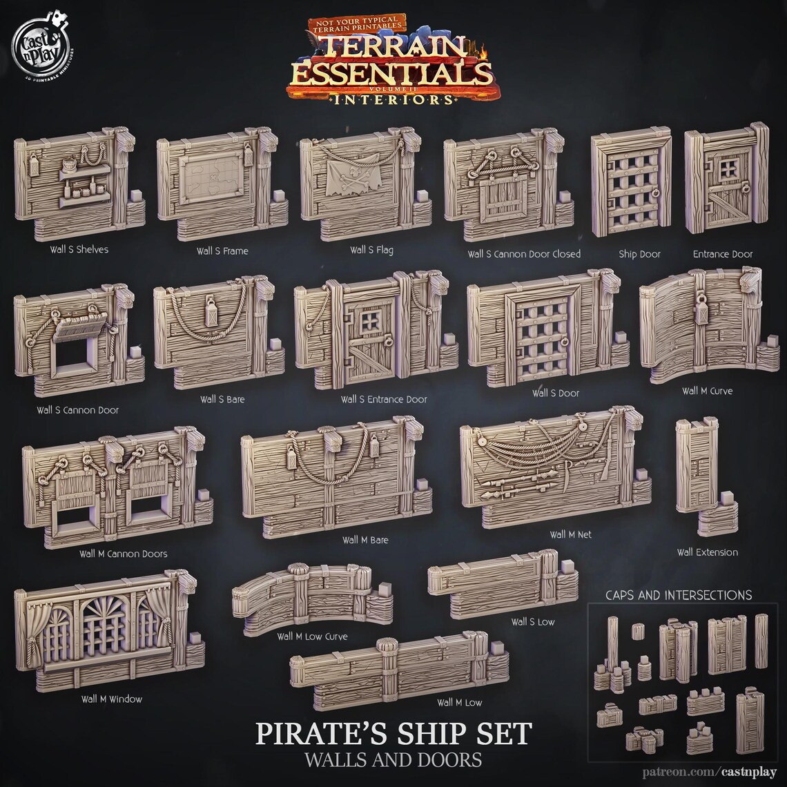 Filets Miniatures 3D Miniatures - STL Files - Interior Scenery - Pirates Ship Set - Etsy