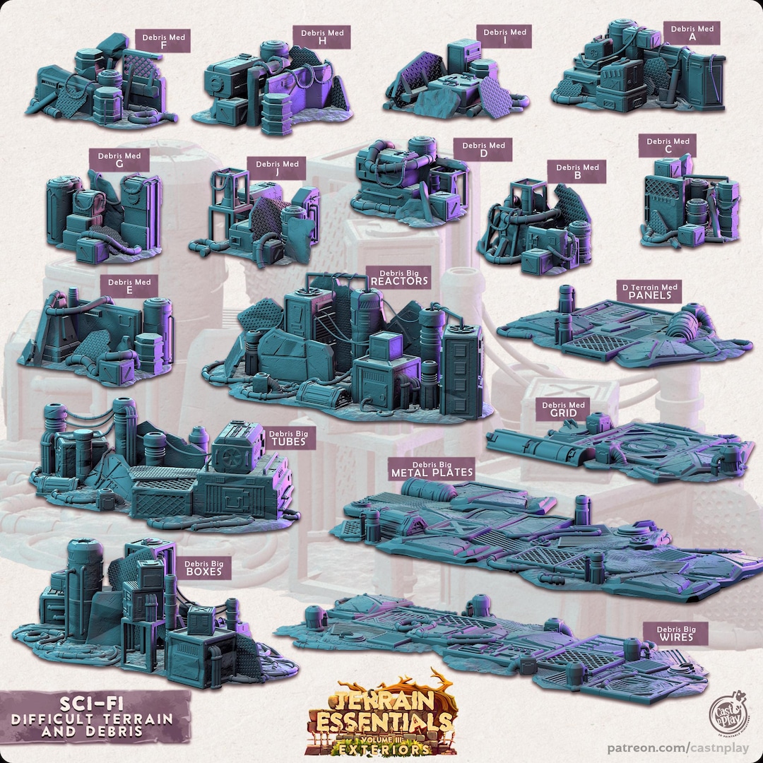 Filets Miniatures 3D Miniatures - STL Files - Modular Terrain - Scifi City - Etsy