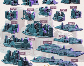 3D Miniatures - STL Files - Modular Terrain - Scifi City