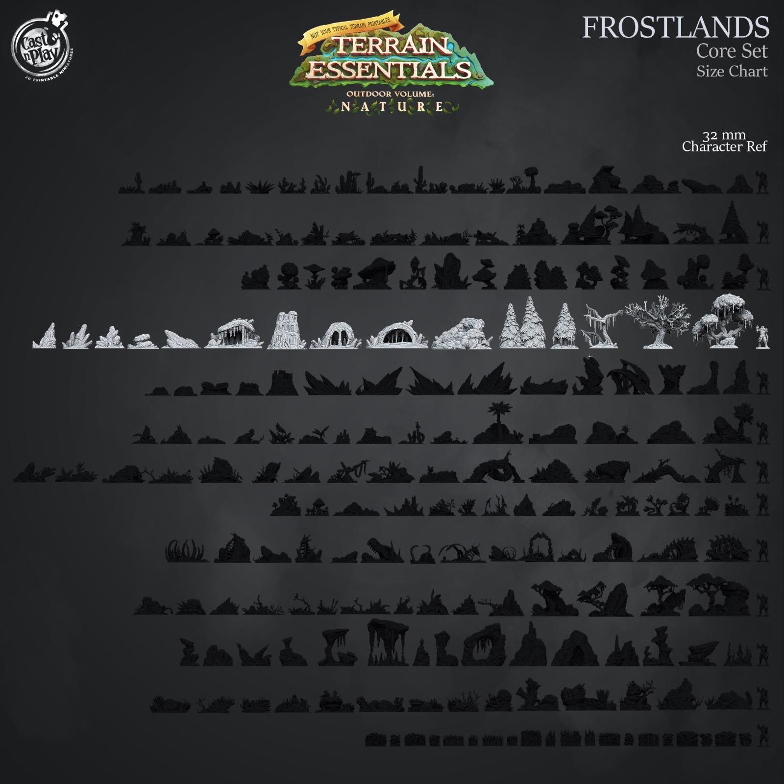 Filets Miniatures 3D Miniatures - STL Files - Frostlands Terrain Set - Etsy