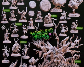 3Dミニチュア - STLファイル - Woodland Heroes