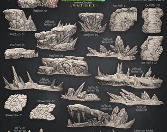 3D Miniatures - STL Files - Frostlands Terrain Set
