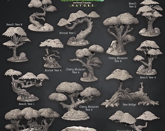 3D Miniatures - STL Files - Oriental Terrain Set