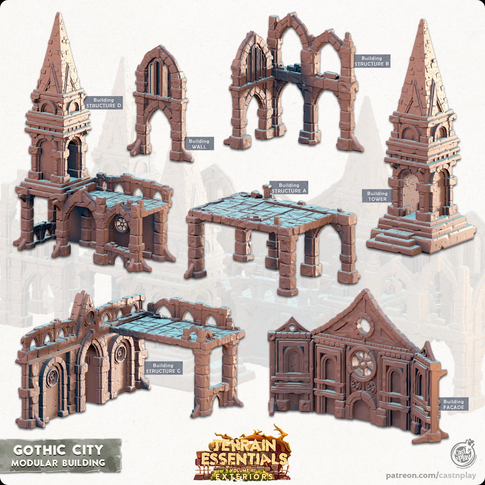 Filets Miniatures 3D Miniatures - STL Files - Modular Terrain - Gothic City - Etsy