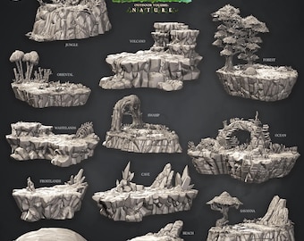 3D Miniatures - STL Files - Nature Terrain Set