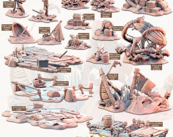 3D Miniatures - STL Files - Modular Terrain - Pirate's Harbor