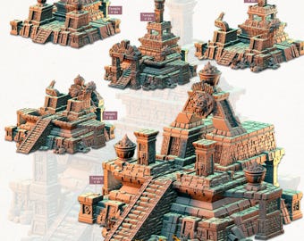 3D Miniatures - STL Files - Modular Terrain - Aztec Temple
