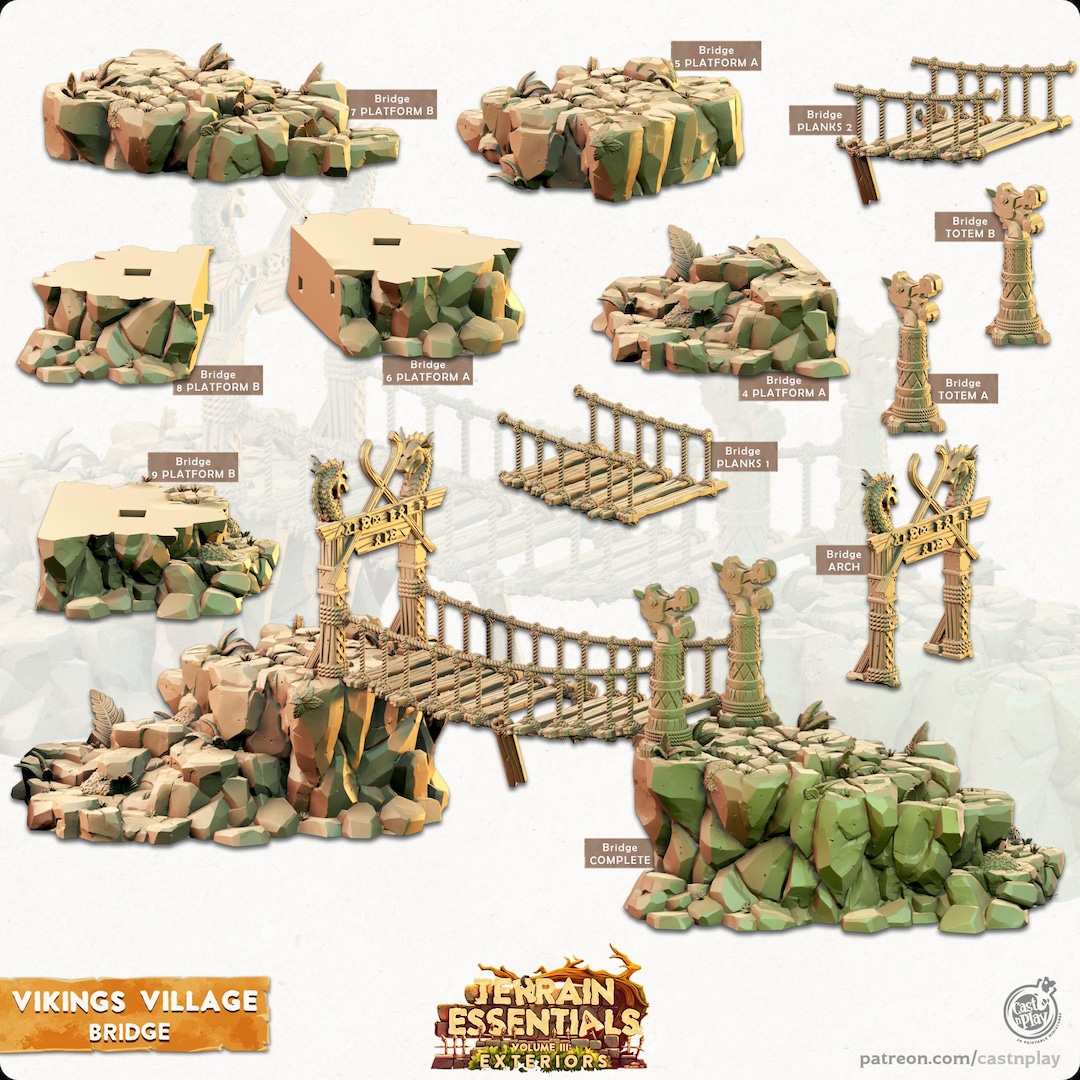 Filets Miniatures 3D Miniatures - STL Files - Modular Terrain - Viking Village - Etsy