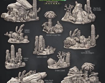 3D Miniaturen - STL-bestanden - Woestijnterreinset
