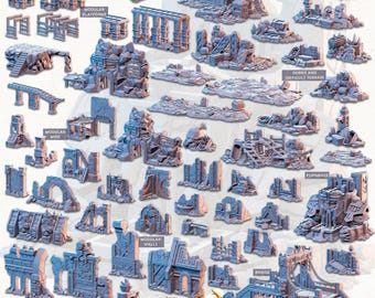 3D Miniatures - STL Files - Modular Terrain - Dwarven City Set