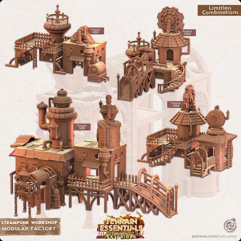 3D Miniatures - STL Files - Modular Terrain - Steampunk City - Etsy