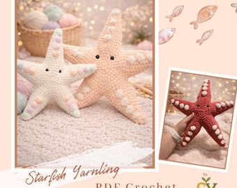 Crochet Pattern: Starfish Yarnling – No Sew | Easy Amigurumi Starfish Plush PDF