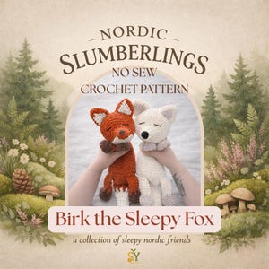 Birk the Sleepy Fox-haakpatroon – amigurumi zonder naai (pdf-patroon)