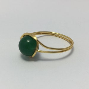 Green Aventurine Gold Ring, Green Ring, Gold Ring, Custom Wire Wrapped Jewelry, Gift for Women, Aventurine Jewelry, Green Aventurine, Quartz