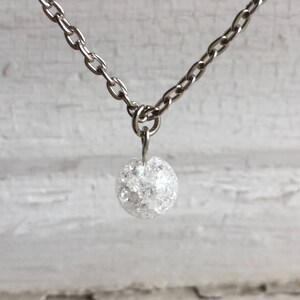 Quartz, Crackle, Pendant Necklace, Everyday Necklace, Layering Necklace, Minimalist Jewelry, Minimal Necklace, Birthday Gift, Womens Gift