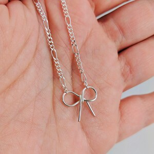 Delicate Minimalist Bow Necklace, Bow Pendant Necklace, Minimalist Jewelry, Tiny Charm Necklace, Bow Jewelry, Handmade, Wire Wrap Necklace