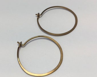 Antique Brass, Hoop Earrings, Minimal Earrings, Everyday Earrings, Lightweight Earrings, Hoop, Brass, Minimalist, Handmade, Gift for Women