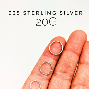 925 Sterling Silver Nose Ring Hoop, Seamless Ring, Body Jewelry, Sterling Nose Ring, Silver Nose Ring, Rose Gold Nose Ring, Tiny Nose Ring