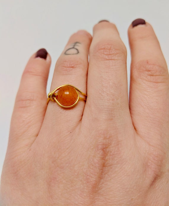 Orange 2024 stone ring