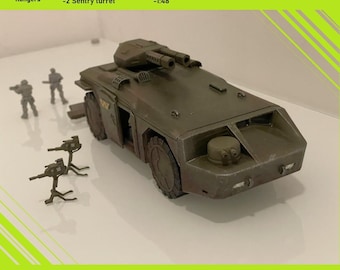 Modelo APC estilo Aliens compatible con 28-32 mm (edición Wargame y Tabletop) techo desmontable