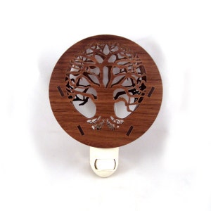 Tree of Life Wooden Night Light - Sustainably Harvested Walnut Wood Nightlight