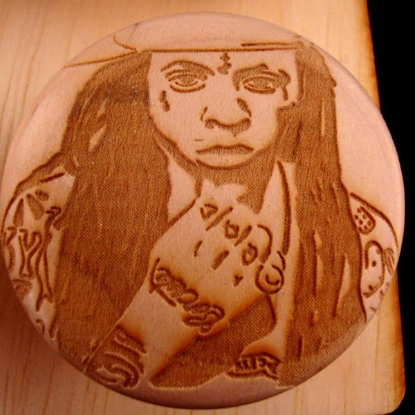 Lil Wayne Etched Wooden Cabinet Knobs - Set of 6