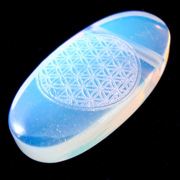 Flower of Life Opalite Glass Pendant
